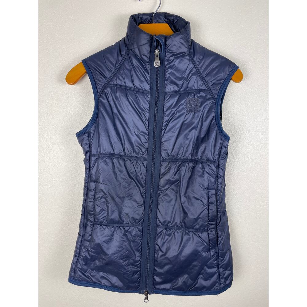 66 NORTH ICELAND dark navy blue vest puffer jacket womens size S small primaloft